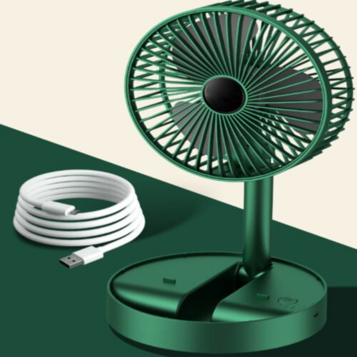USB Foldable Telescopic Portable Floor Fan 3 Speeds Rechargeable Table Desk Fan