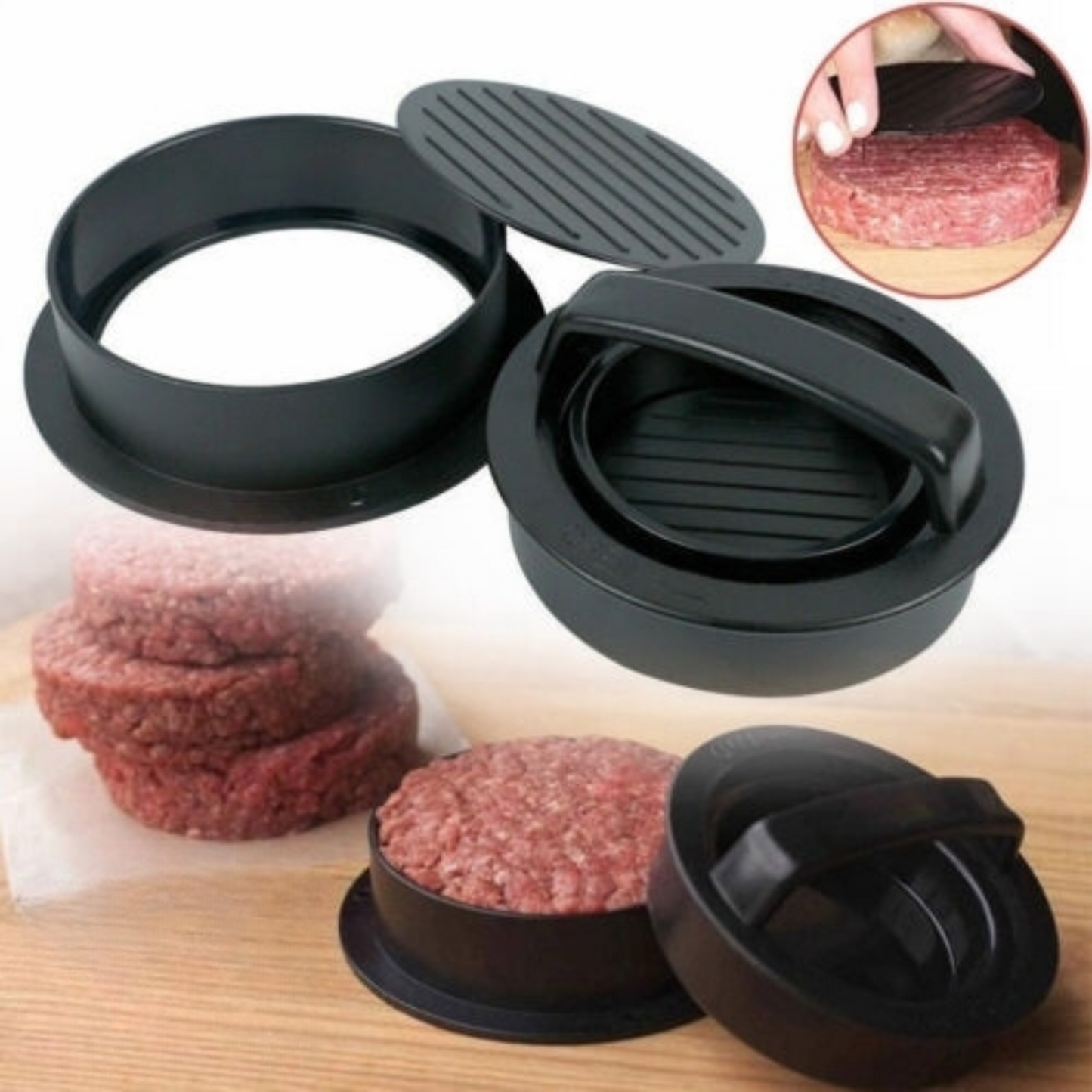 DIY Hamburger Patty Mould Maker Non-Stick Stuffed Meat Press for BBQ