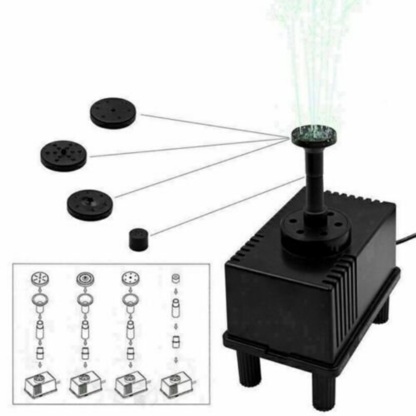 180LH Solar Panel Powered Water Feature Pump for Garden Pool Pond Aquarium Fountain
