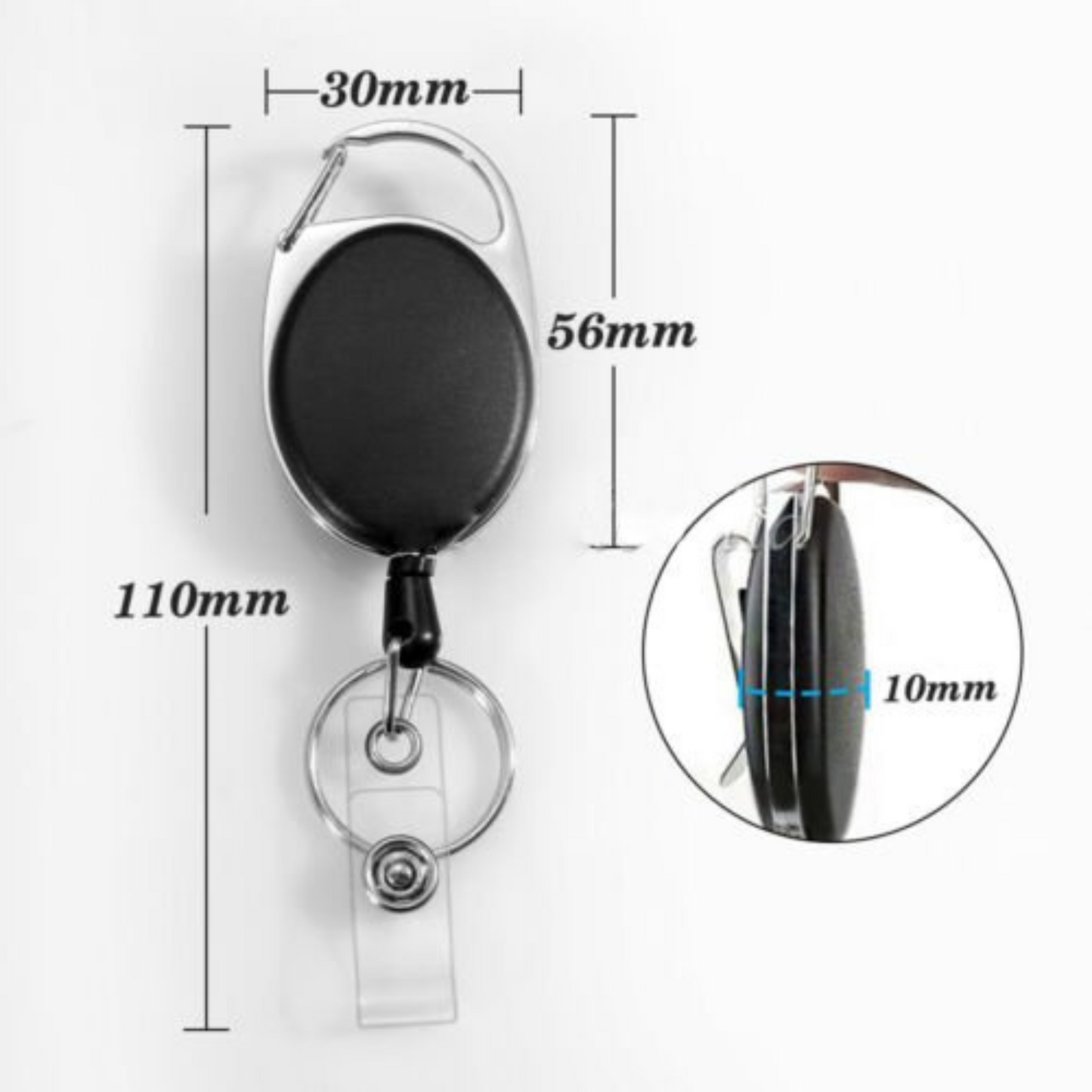 Retractable Lanyard ID Card Holder Business Badges Security Pass with Key Ring