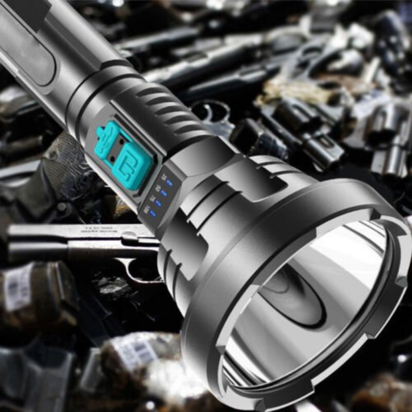 Super Bright 90000LM Tactical Flashlight USB Rechargeable LED Light