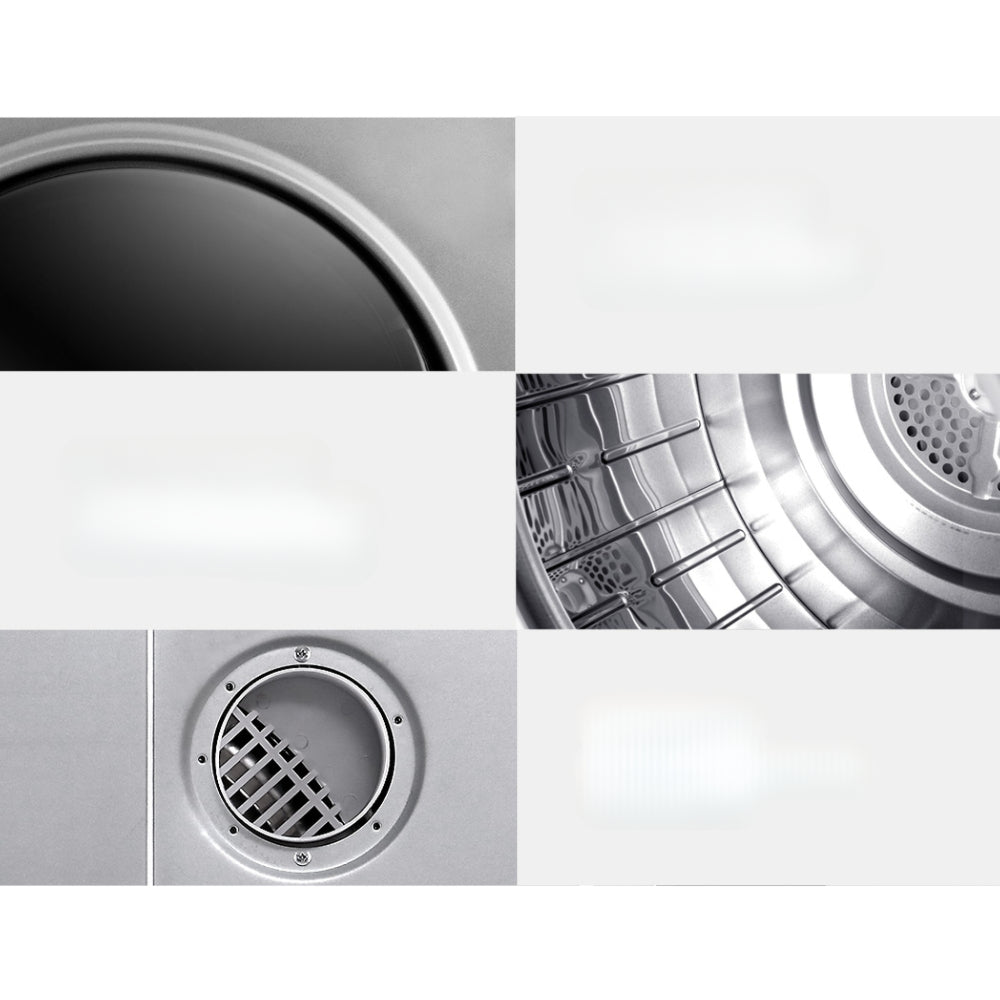 5kg Tumble Dryer Fully Auto Wall Mount Kit Clothes Machine Vented Silver
