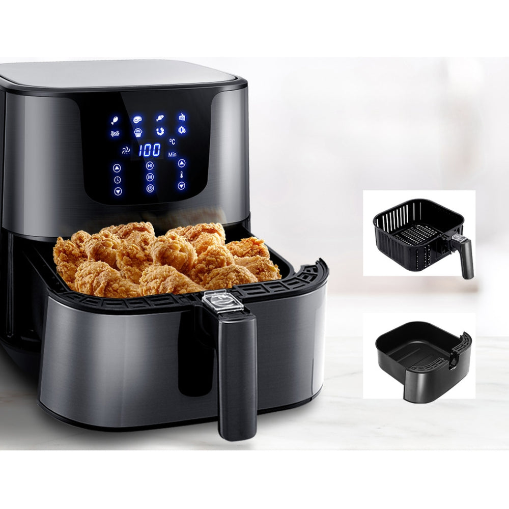 Air Fryer 7L LCD Fryers Oven Airfryer Kitchen Healthy Cooker Stainless Steel