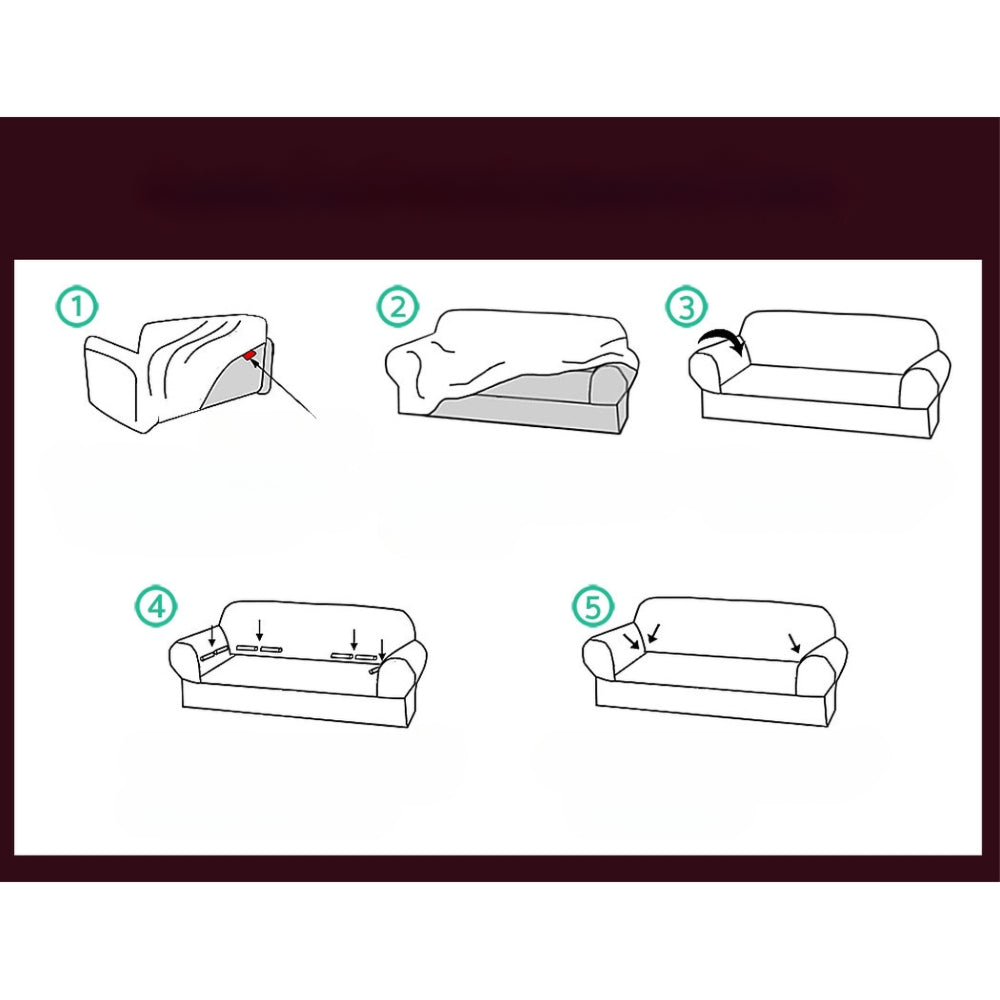 Sofa Cover Elastic Stretchable Couch Covers Burgundy 3 Seater