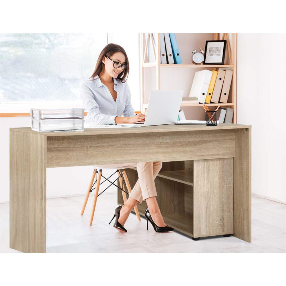 Office Computer Desk Corner Study Table Workstation Bookcase Storage