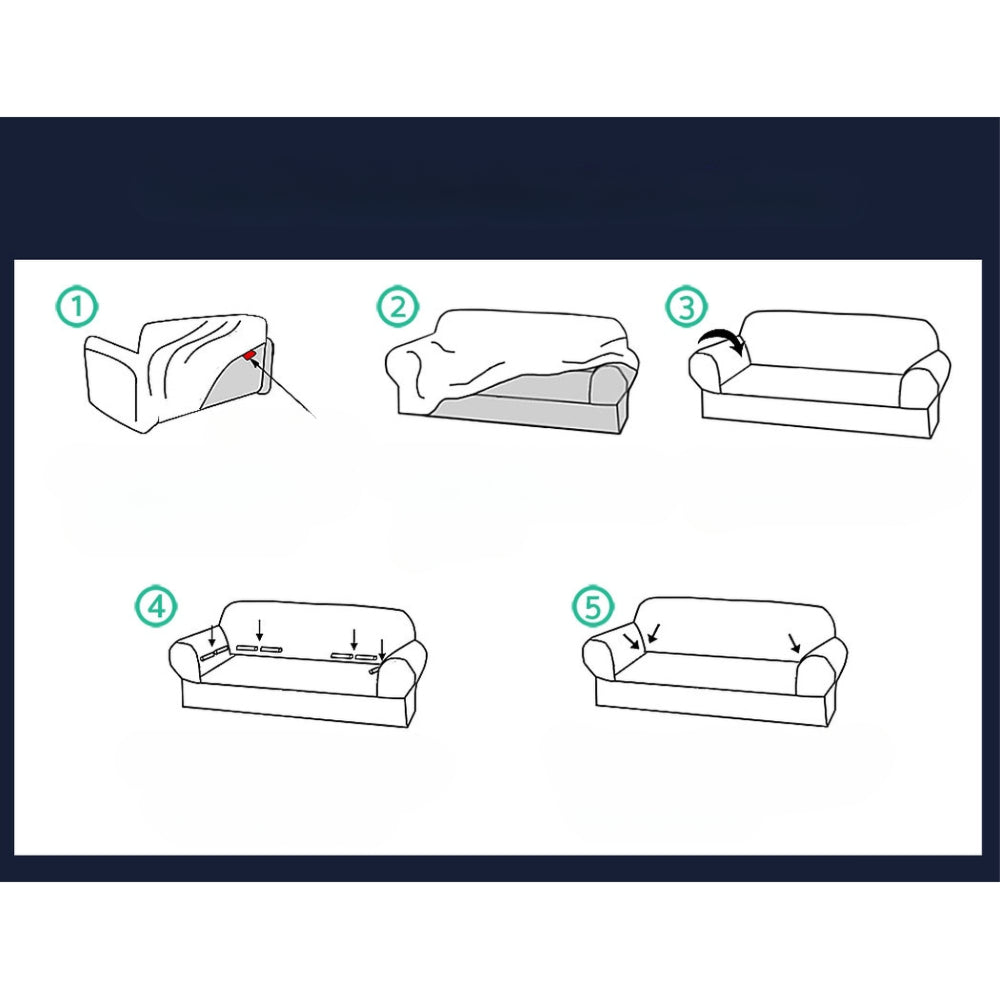 Sofa Cover Elastic Stretchable Couch Covers Navy 3 Seater