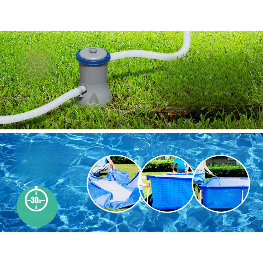 Swimming Pool Steel Frame Above Ground Rectangular Pool Filter Pump