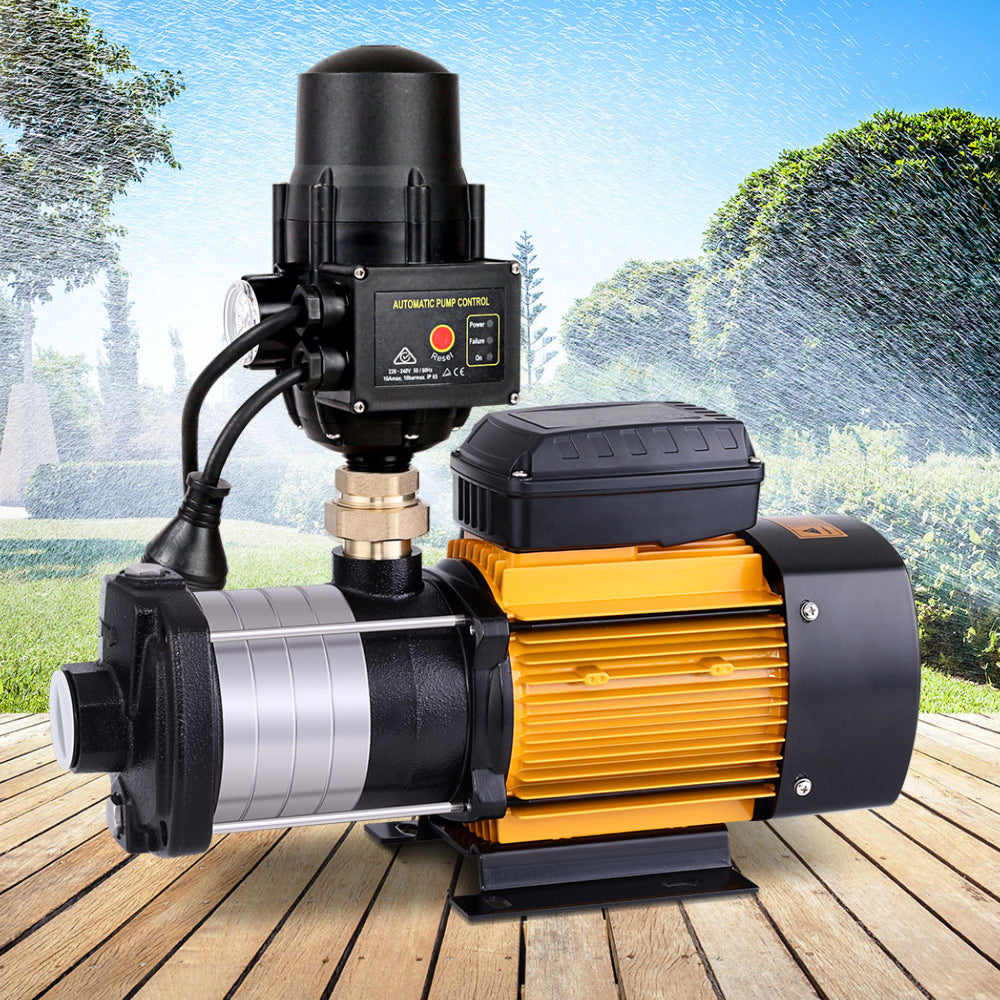 Multi Stage Water Pump Pressure Tank Garden Irrigation Black - 2000W