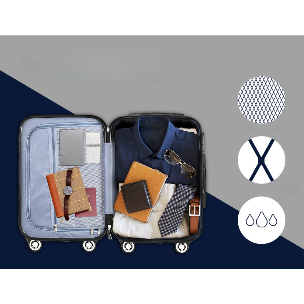 20" Luggage Travel Suitcase Set Trolley Hard Case Strap Lightweight