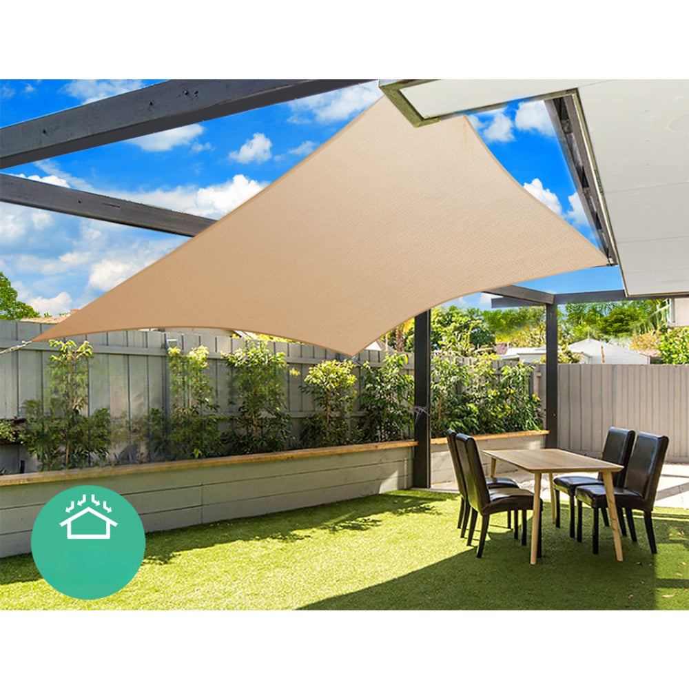 Shade Sail Sun Shadecloth Sand 280GSM - 4x6m