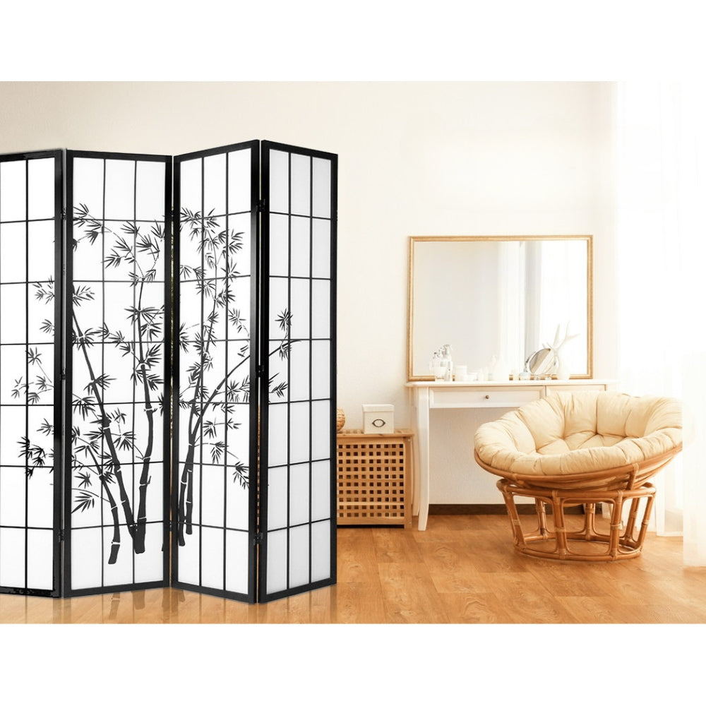 Room Divider Screen Privacy Dividers Pine Wood Stand Black White 8 Panel