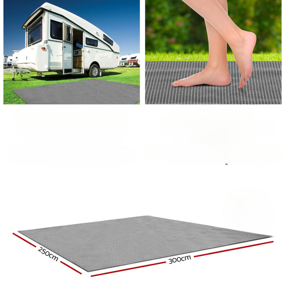 Annex Matting Floor Mats Mesh Camping Picnic Grey - 6M