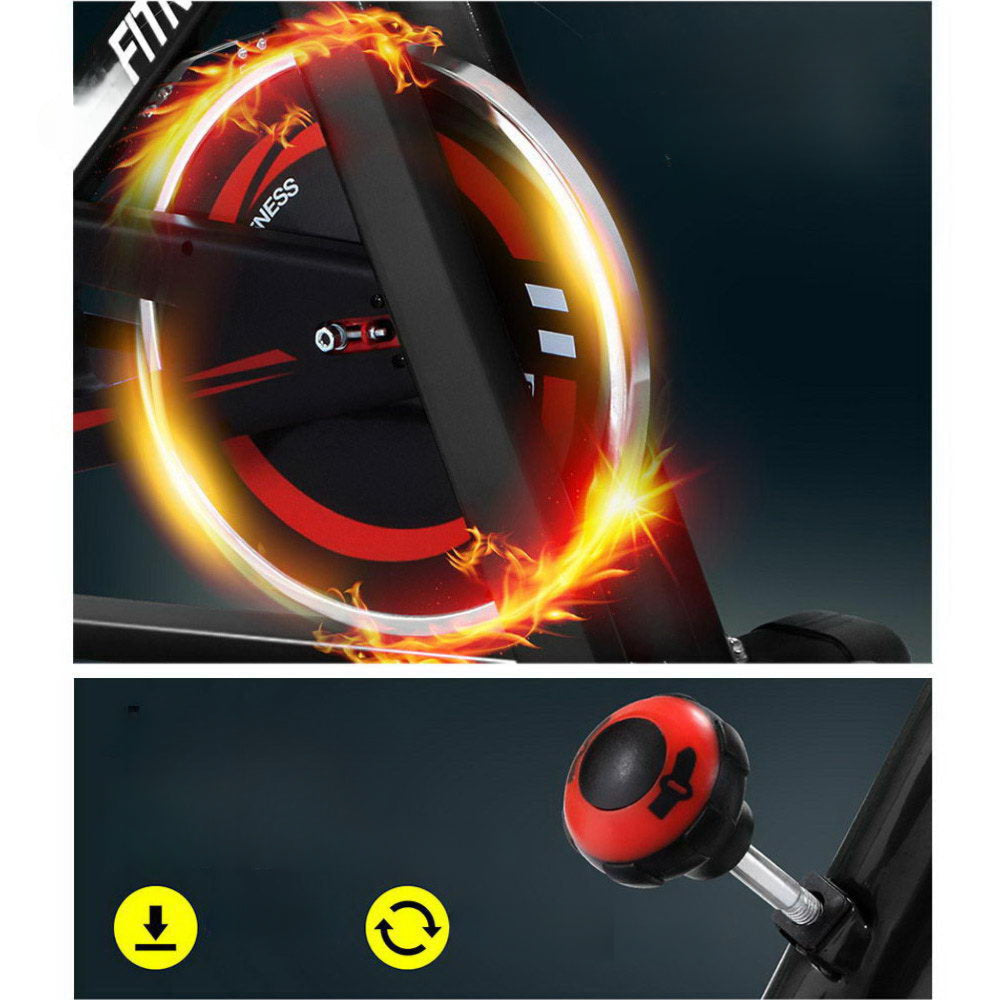 Spin Exercise Bike Cycling Fitness Home Workout Gym Black - Max User Weight 110kg
