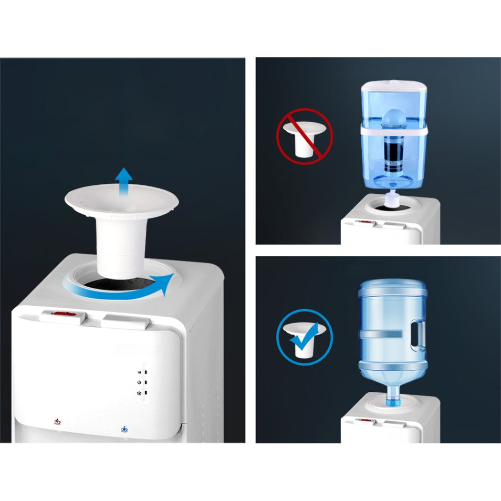 22L Water Cooler Dispenser Top Loading Hot Cold Taps Filter Purifier Bottle