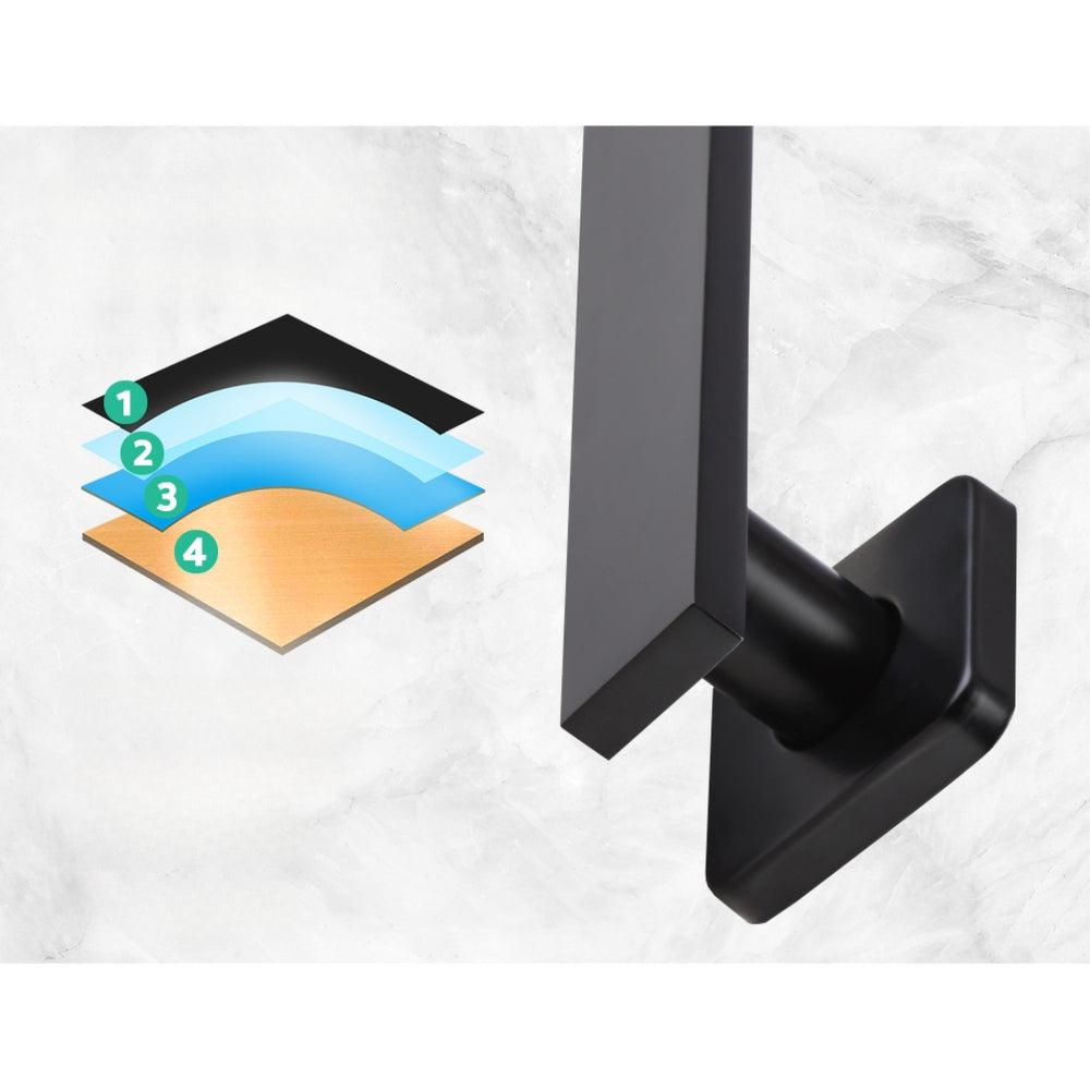 8'' Rain Shower Head Set Square High Pressure Wall Arm DIY Black