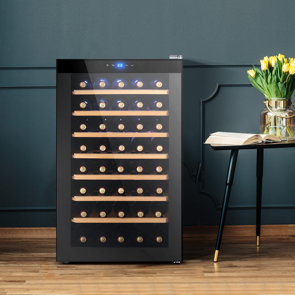 Wine Cooler Compressor Fridge Chiller Storage Cellar 51 Bottle Black