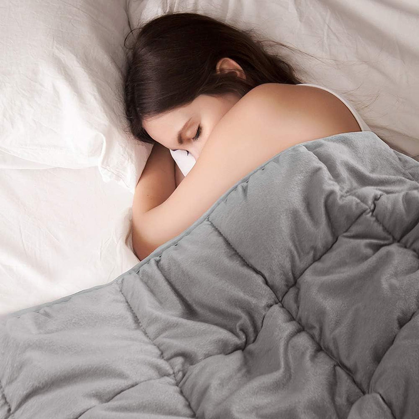 Cotton Weighted Blanket 140 x 210 cm - Grey