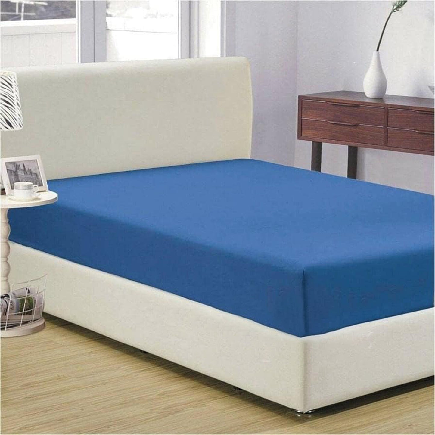 2000 TC Full Elastic Soft and Luxury Deep Pocket Fitted Bed Sheet - Ocean