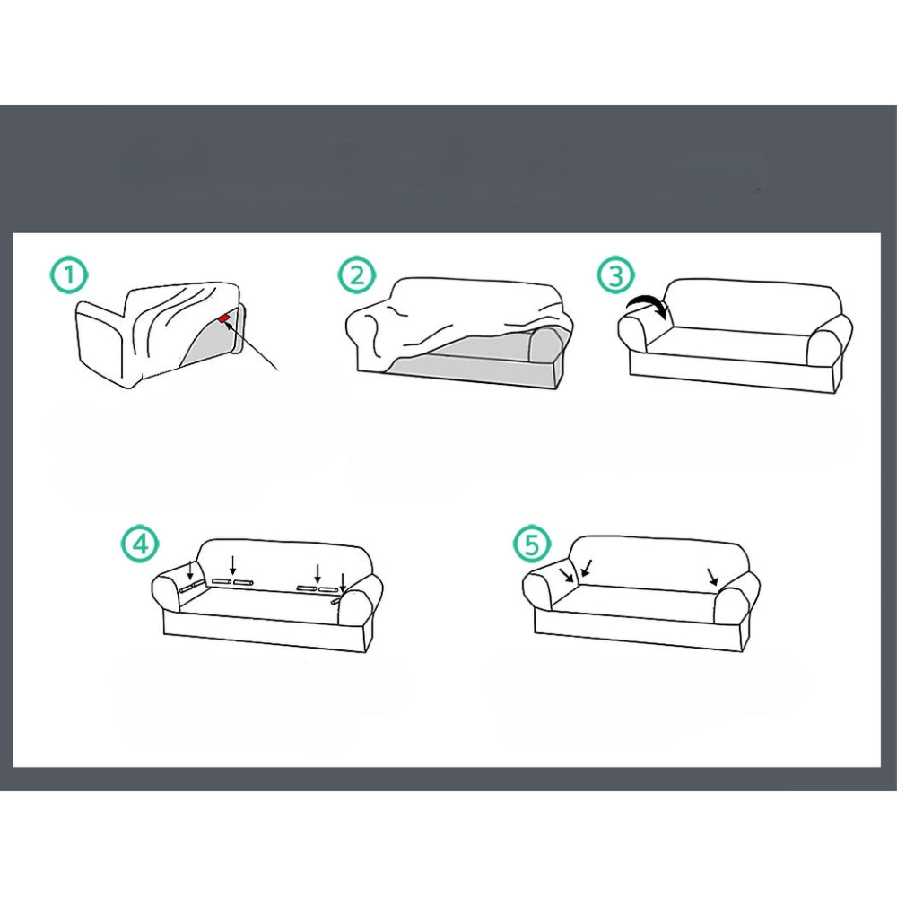 Sofa Cover Elastic Stretchable Couch Covers Grey 3 Seater