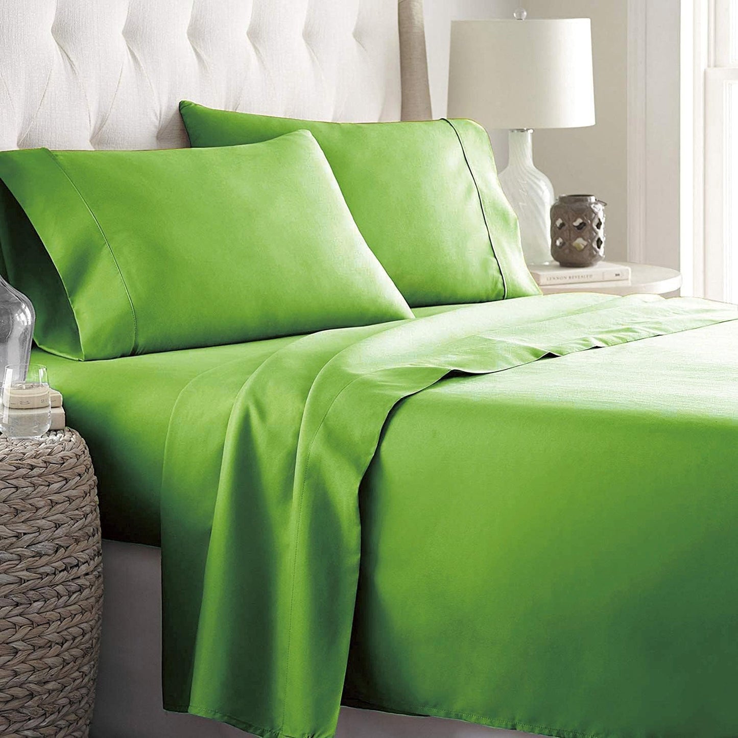 2000TC Ultra-Soft Luxury Deep Pocket Bedding Sheet Set - Green