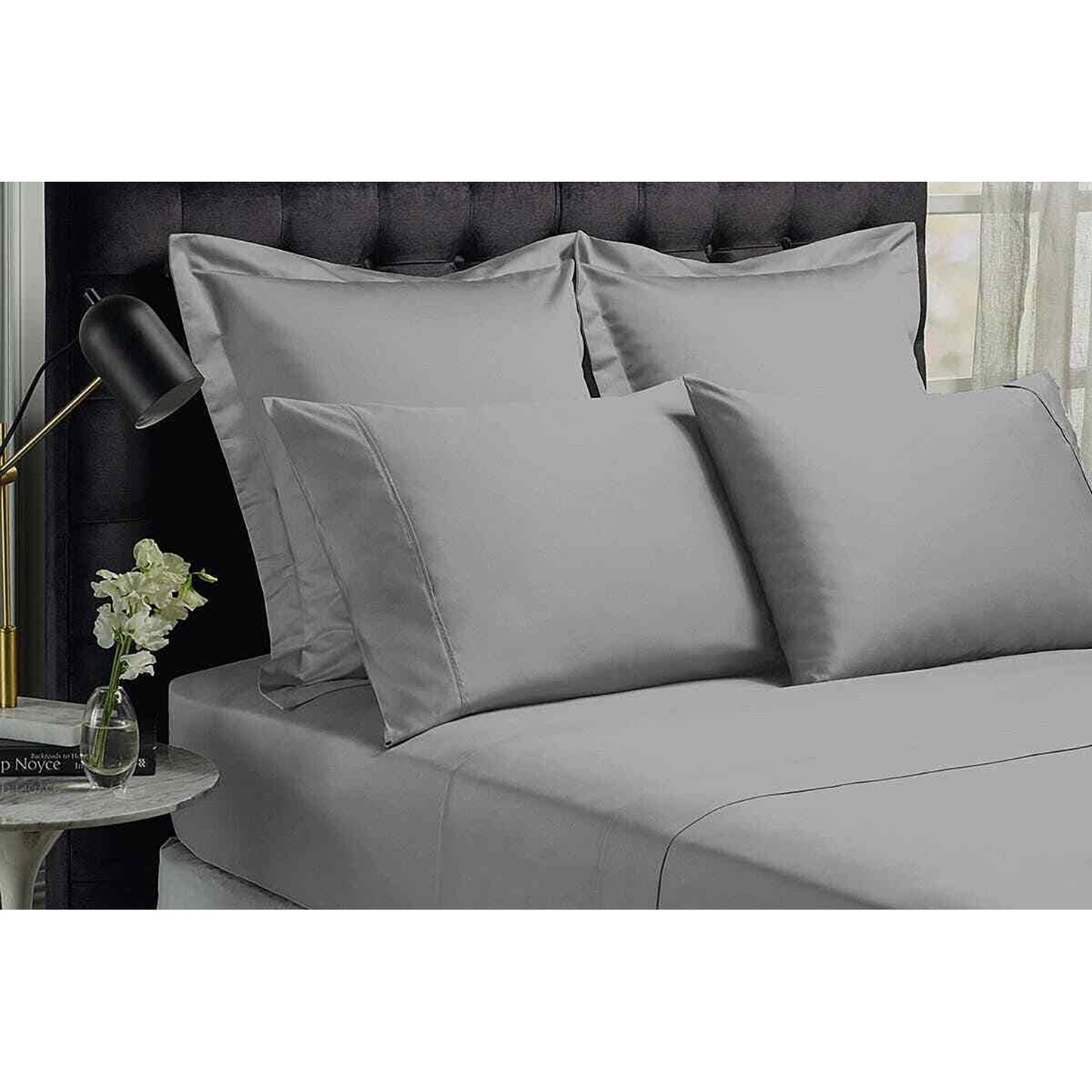 1500TC Cotton Blend Breathable Luxurious Ultra Soft Bed Sheet Set - Dusk Grey