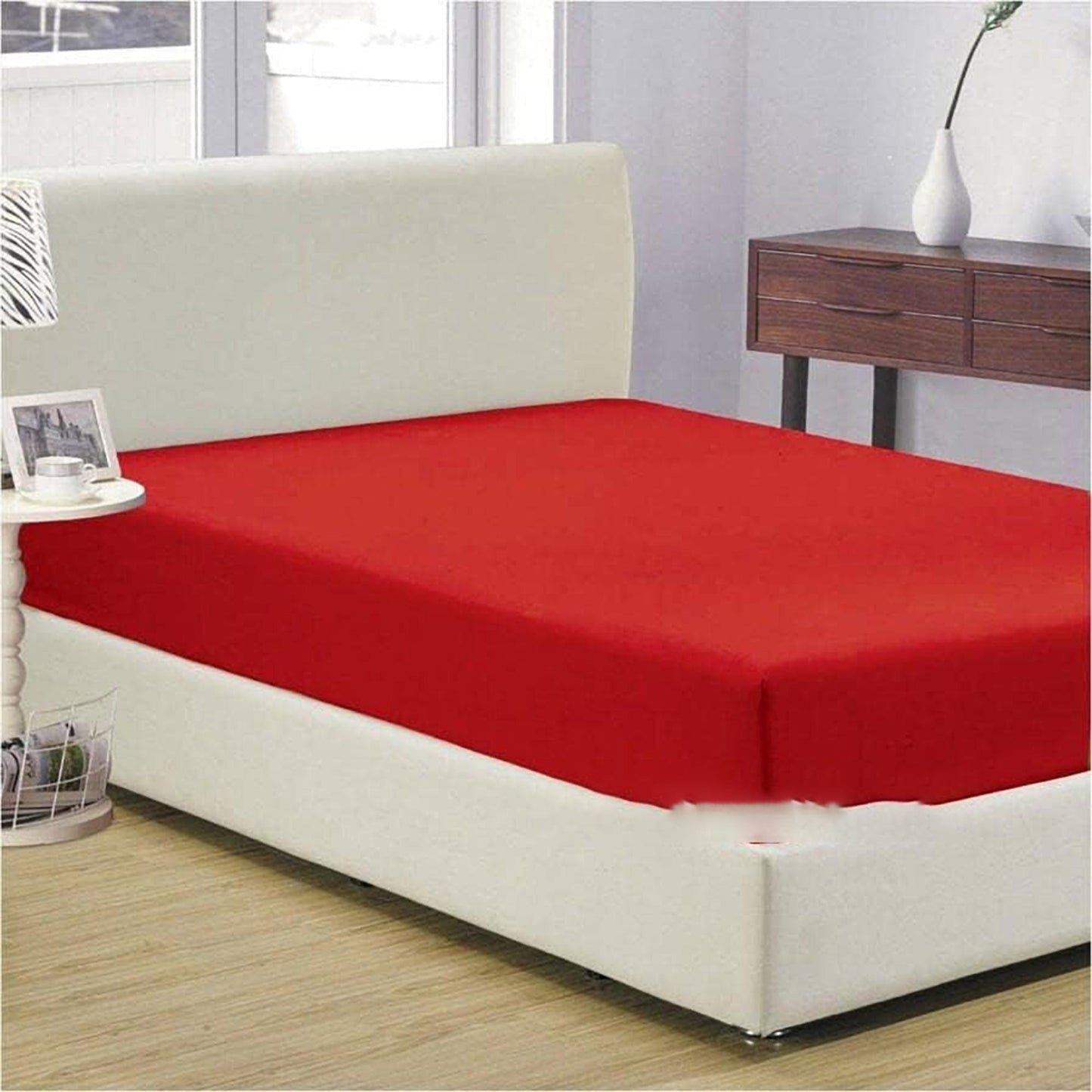 2000 TC Full Elastic Soft and Luxury Deep Pocket Fitted Bed Sheet - Red