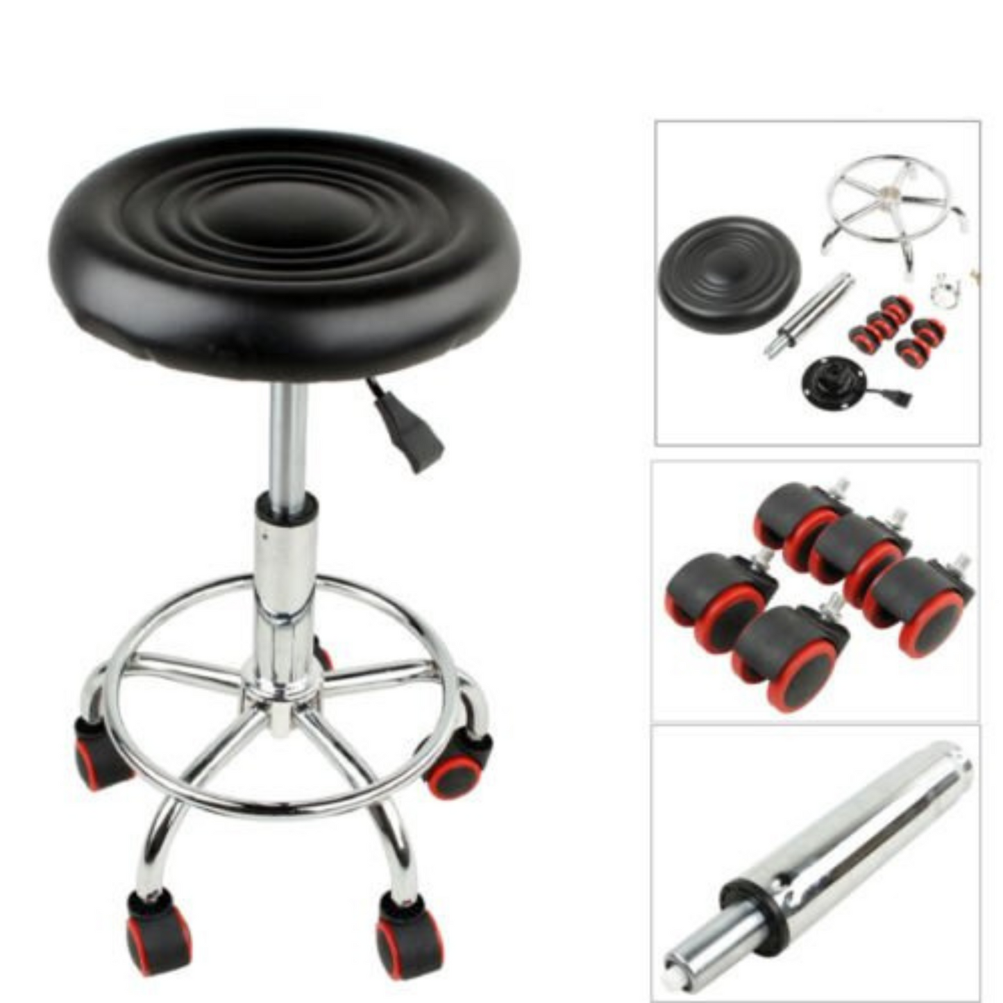 Adjustable PU Leather Salon Stool Hairdressing Barber Chair Swivel