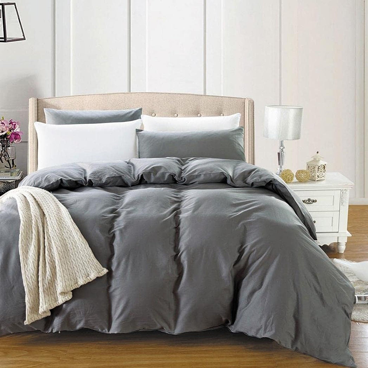 2000 TC Premium Ultra Soft Microfibre Quilt Cover Set - Grey