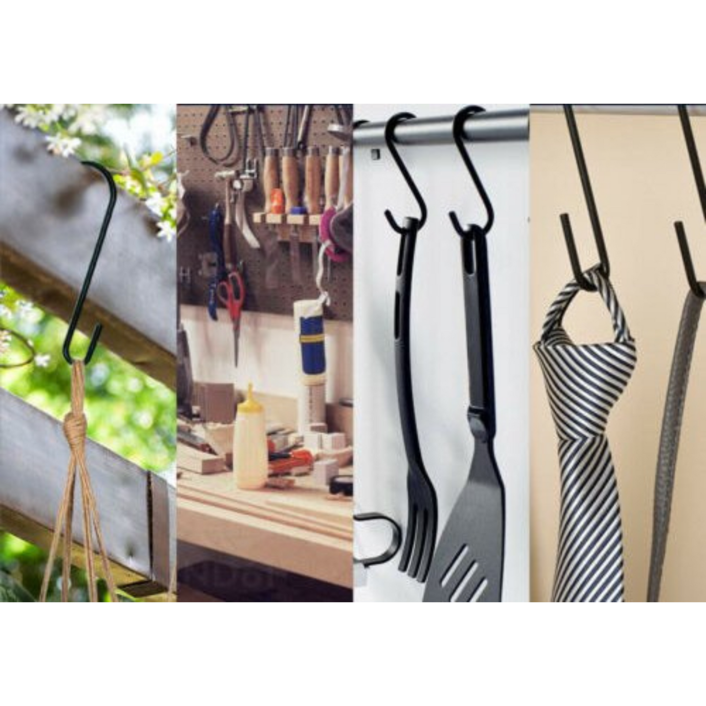 10pcs Hanging Basket Hooks Powder Coated Easy Hang for 225mm