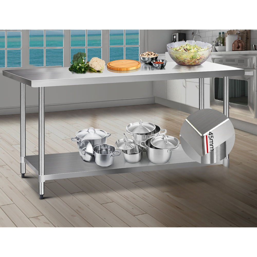 1829 x 762mm Commercial Stainless Steel Kitchen Bench
