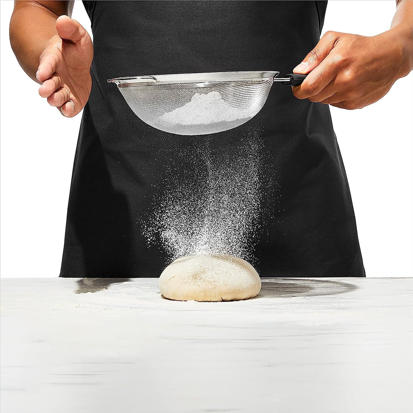 Sturdy Stainless Steel Mesh Strainer with Non Slip Handle - 8 Inch