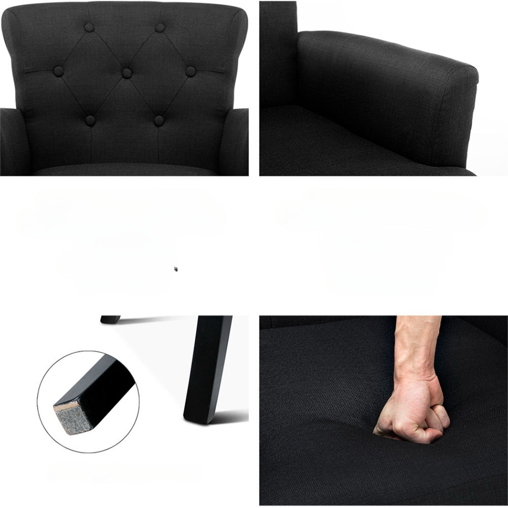 French Chair Retro Wing - Black