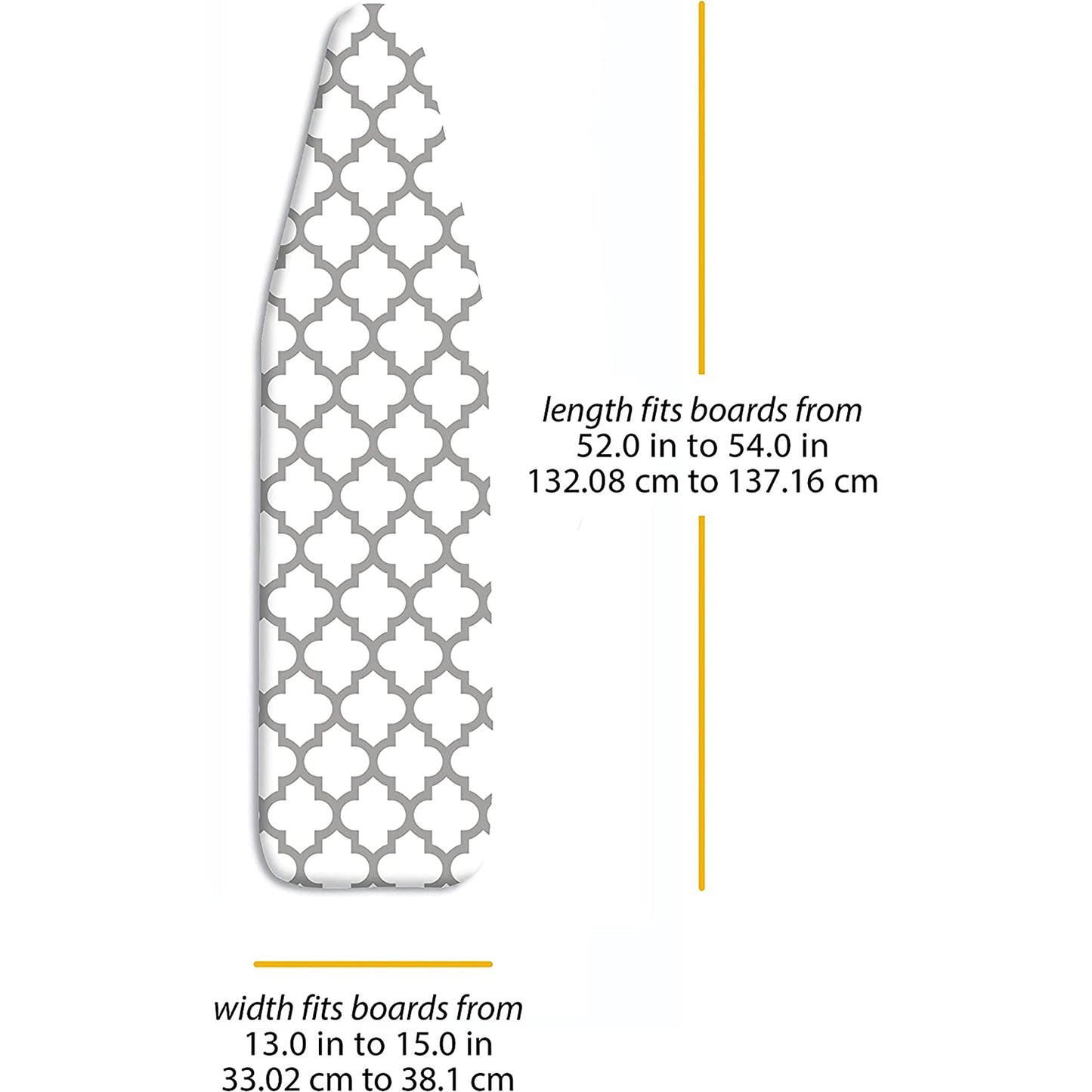 Elegant Iron Board Pad with Cotton Scorch Resistant Cover 15x84 Inches - Gray