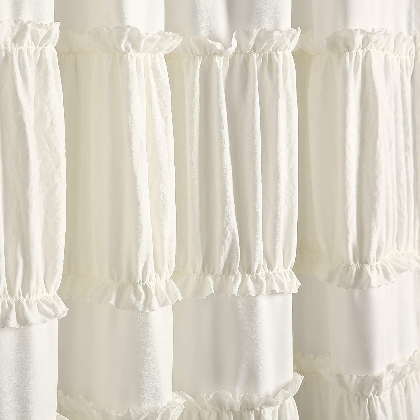 Elegant Ruffle Window Curtain Panel Pair 84x42 - Ivory
