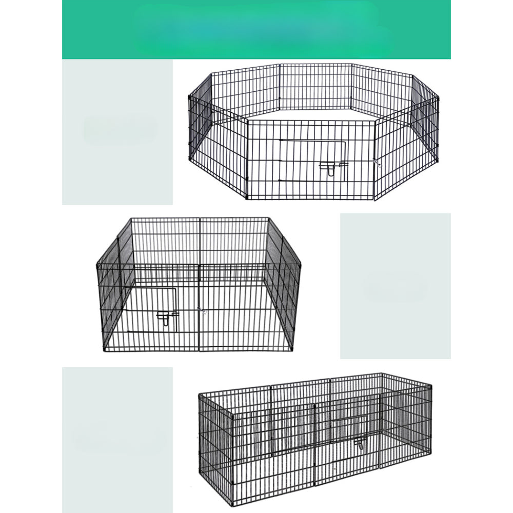 Pet Playpen Dog Playpen Exercise Cage Enclosure Fence 2x24in - 8 Panel