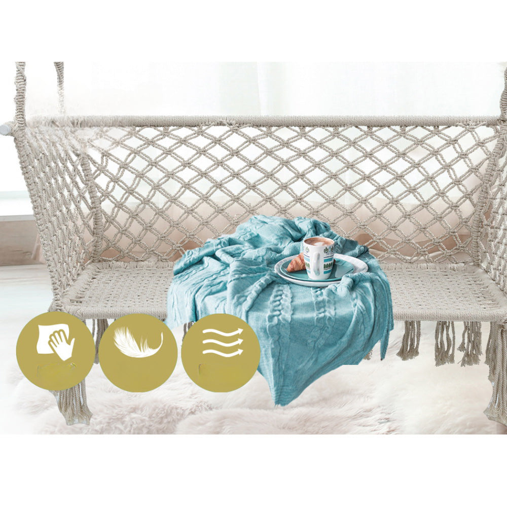 Camping Portable Hammock Chair Patio Swing Double Seat - Cream