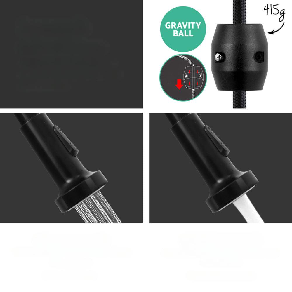 Pull Out Kitchen Tap Mixer Basin Taps Faucet Vanity Sink Swivel Brass WEL In Black