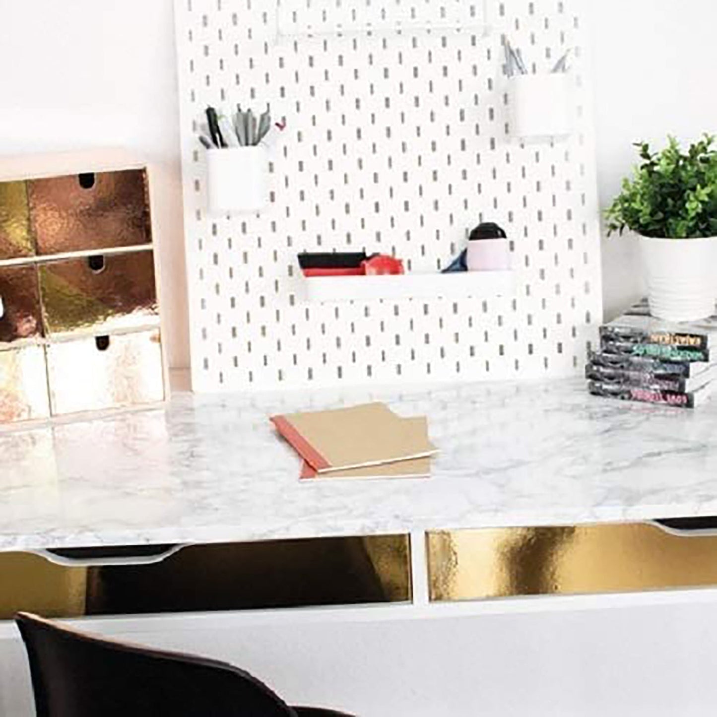 Decorative Self Adhesive Wall Film 17.71 x 78 Inch Roll - Grey Marble