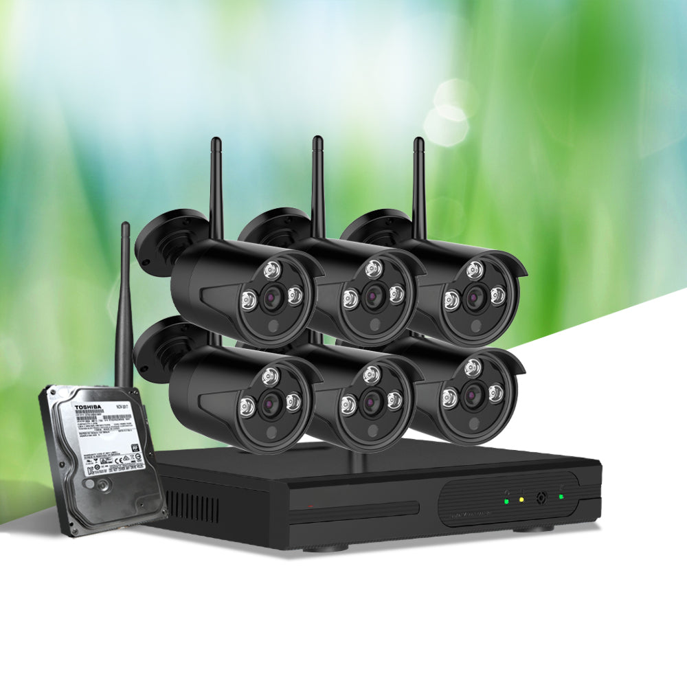 CCTV Wireless Security Camera System 8CH Home Outdoor WIFI 6 Bullet Cameras Kit 1TB