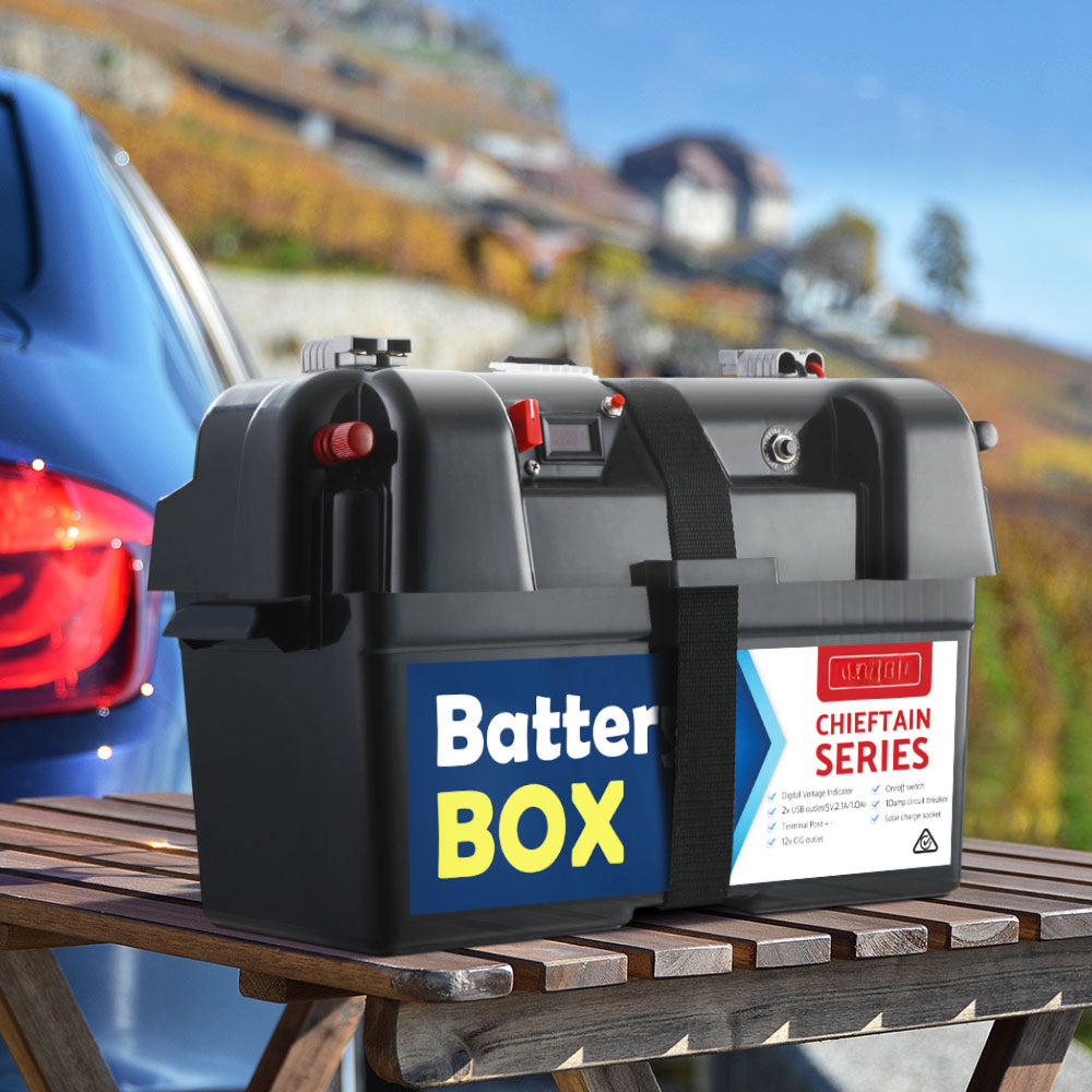 Universal Battery Box Camping Portable Large USB AGM - 12V