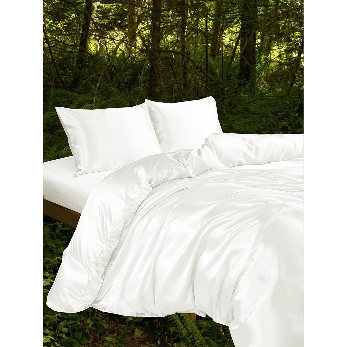 Soft Silky Smooth 100% Bamboo Cooling Breathable Quilt Cover Set - White