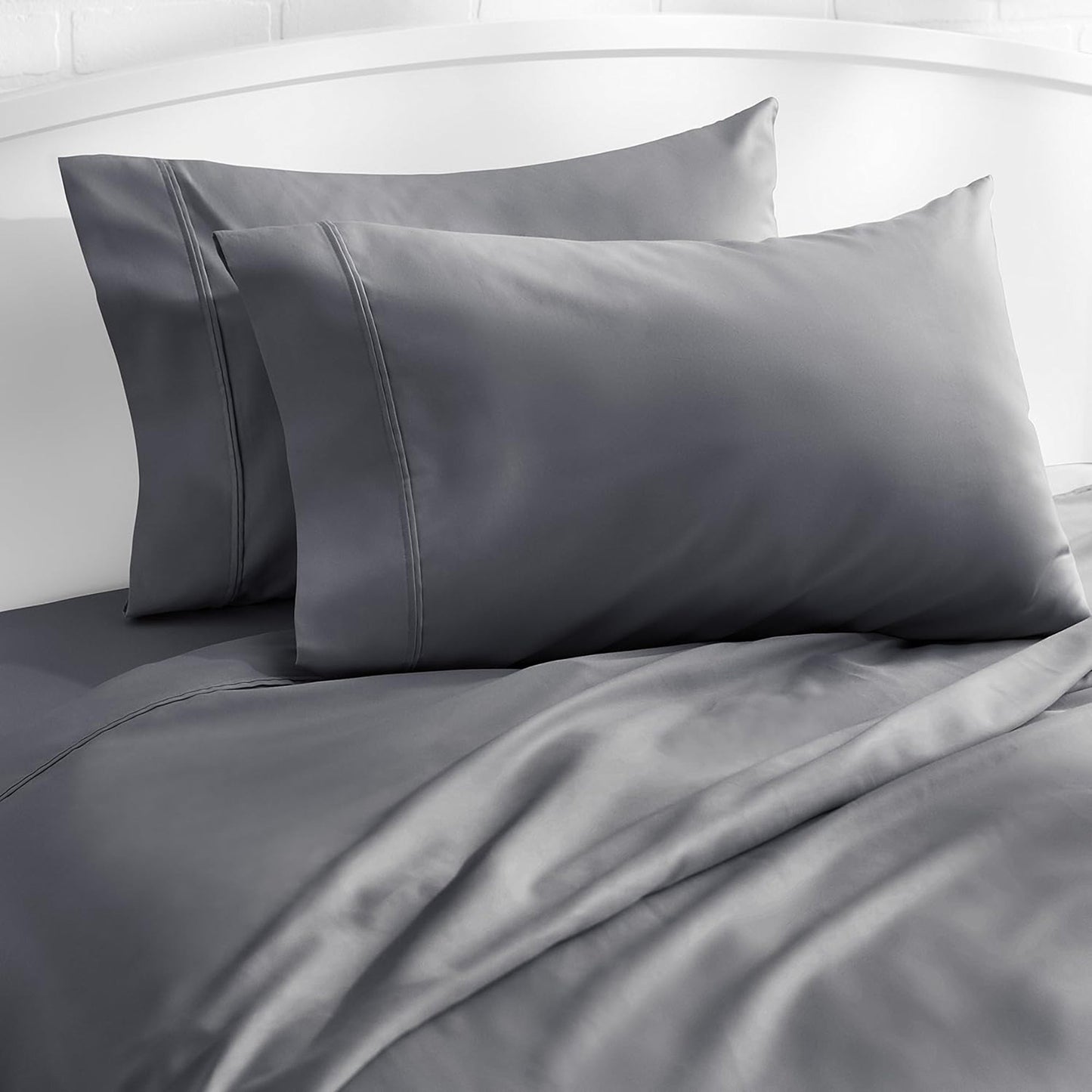 400 Thread Count Cotton Pillow Cases - Dark Grey