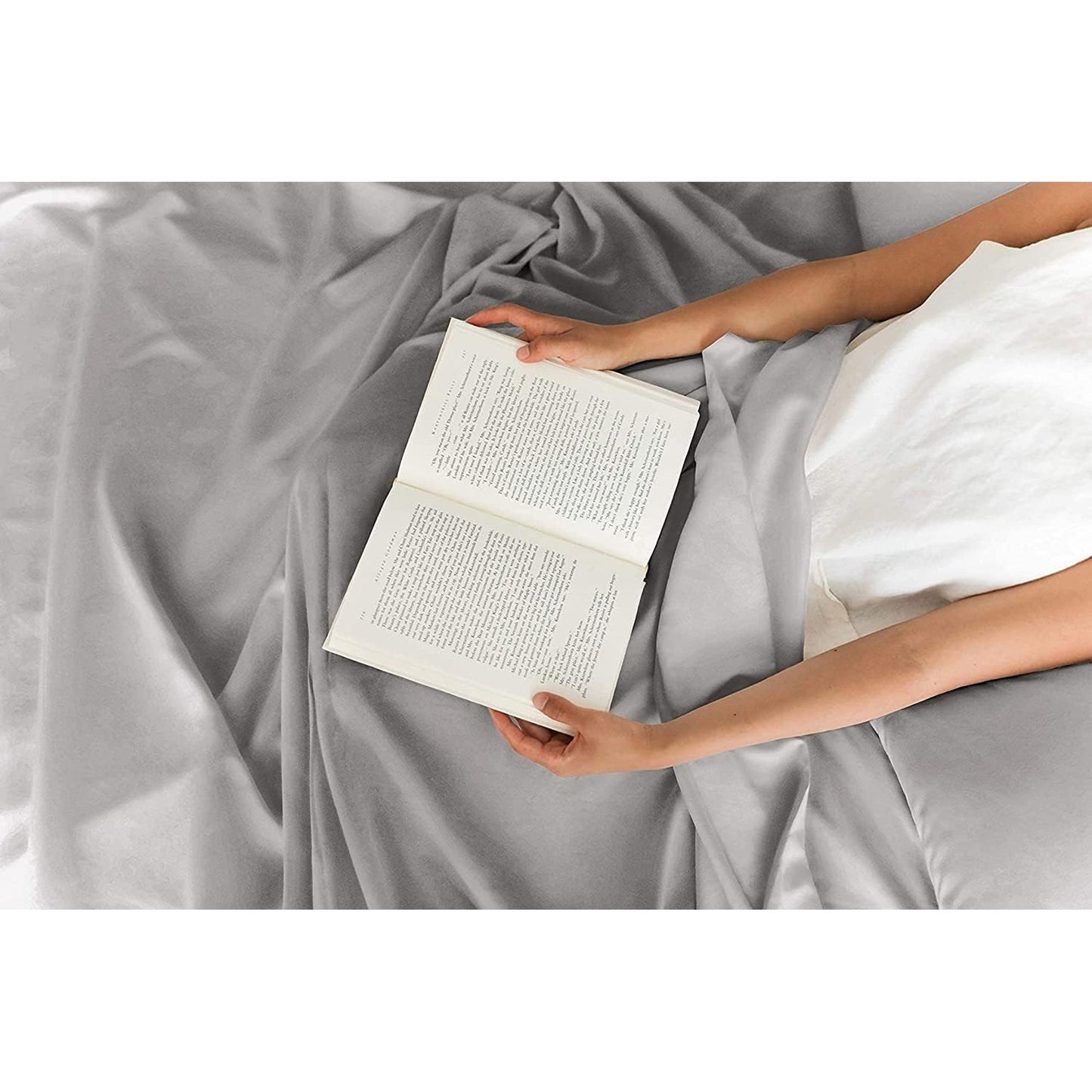2000TC Ultra-Soft Luxury Deep Pocket Bedding Sheet Set - Silver Grey