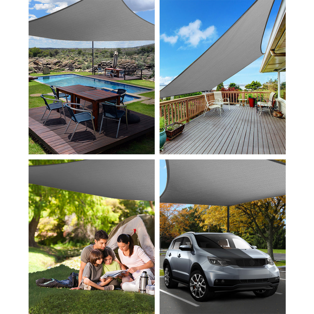 Sun Shade Sail Cloth Square Heavy Duty Sand Canopy 280GSM - 6x6m