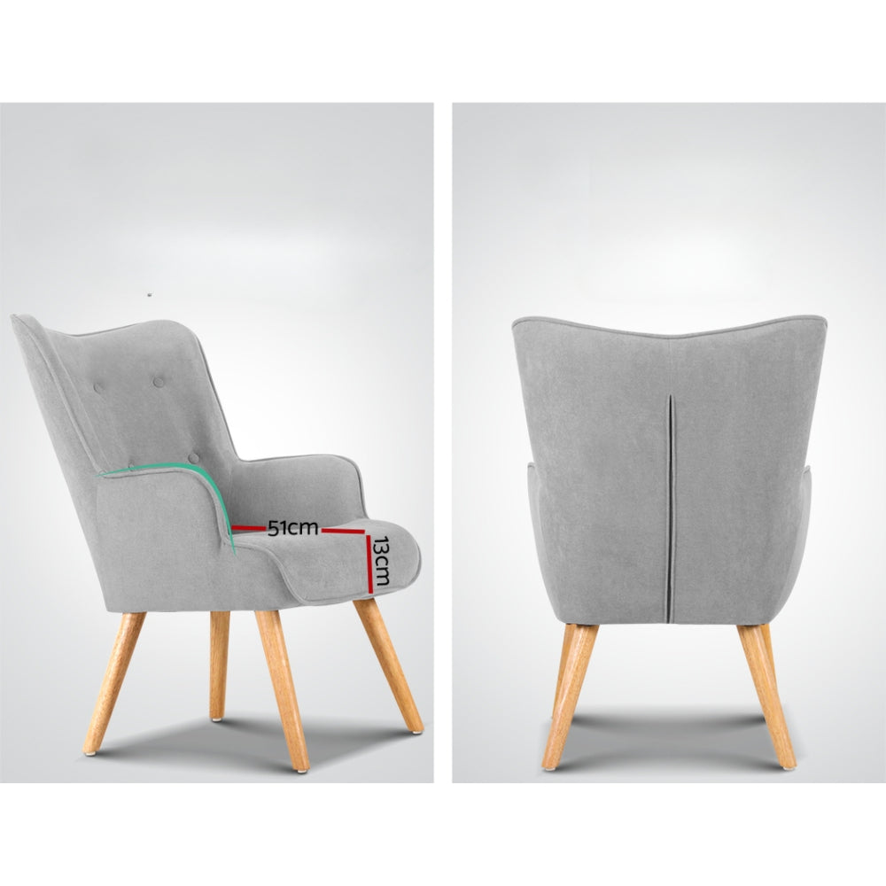 Armchair and Ottoman - Light Grey