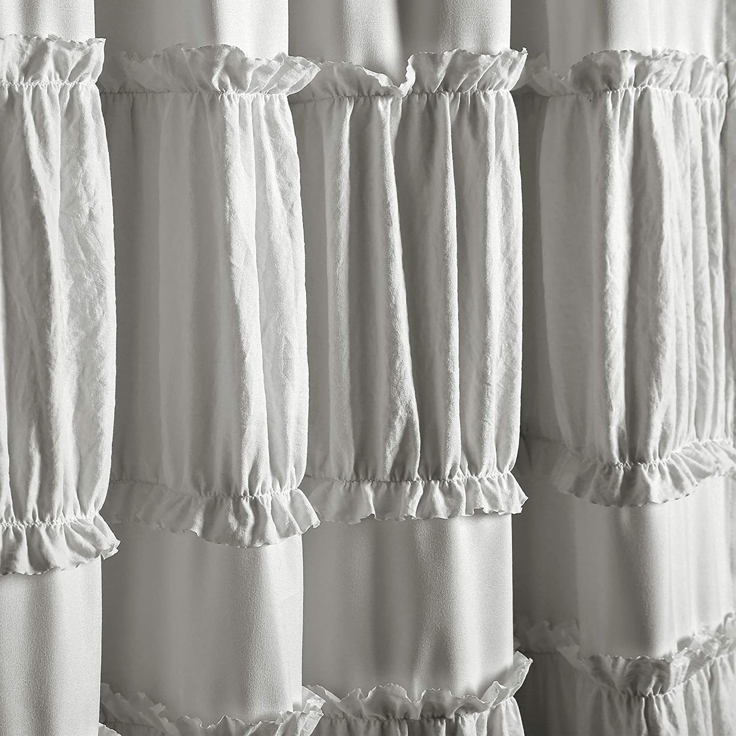 Elegant Ruffle Window Curtain Panel Pair 84x42 Inch - Gray