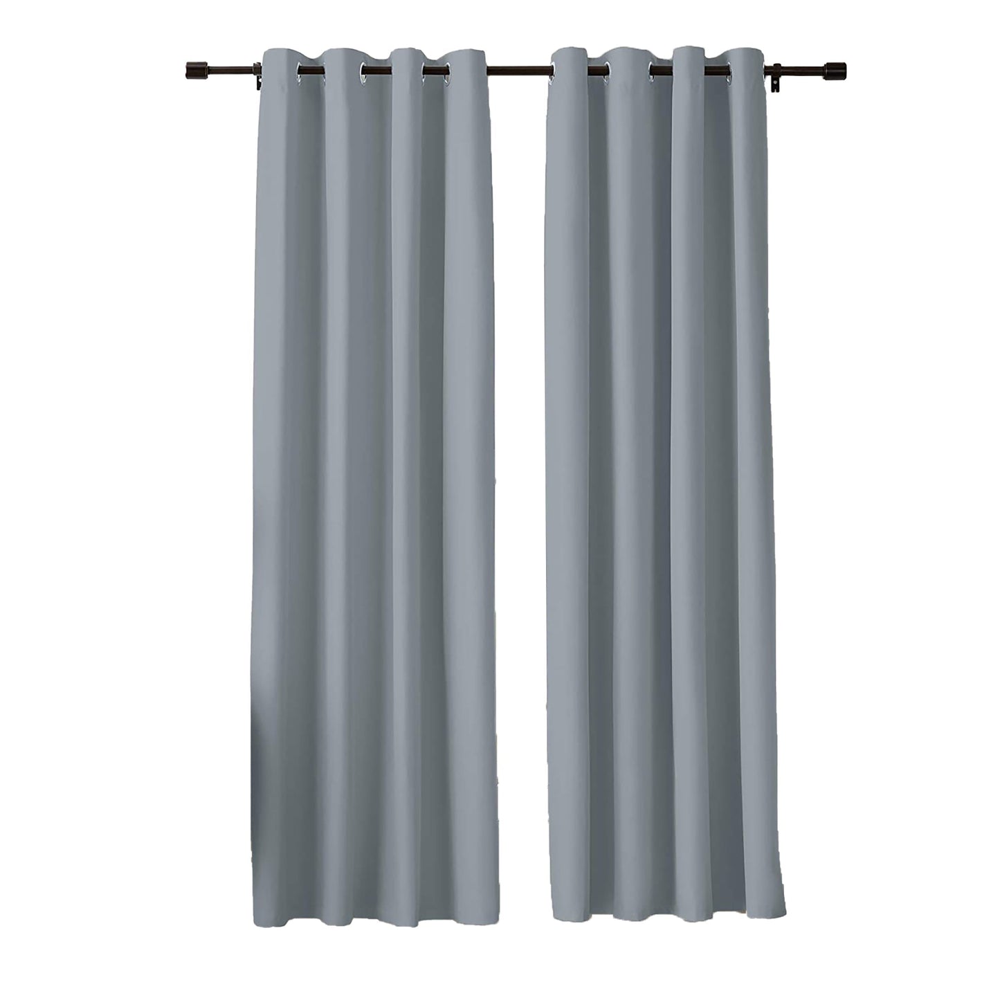 Room Darkening Blackout Window Curtains with Grommets 2 Panels - Dark Gray