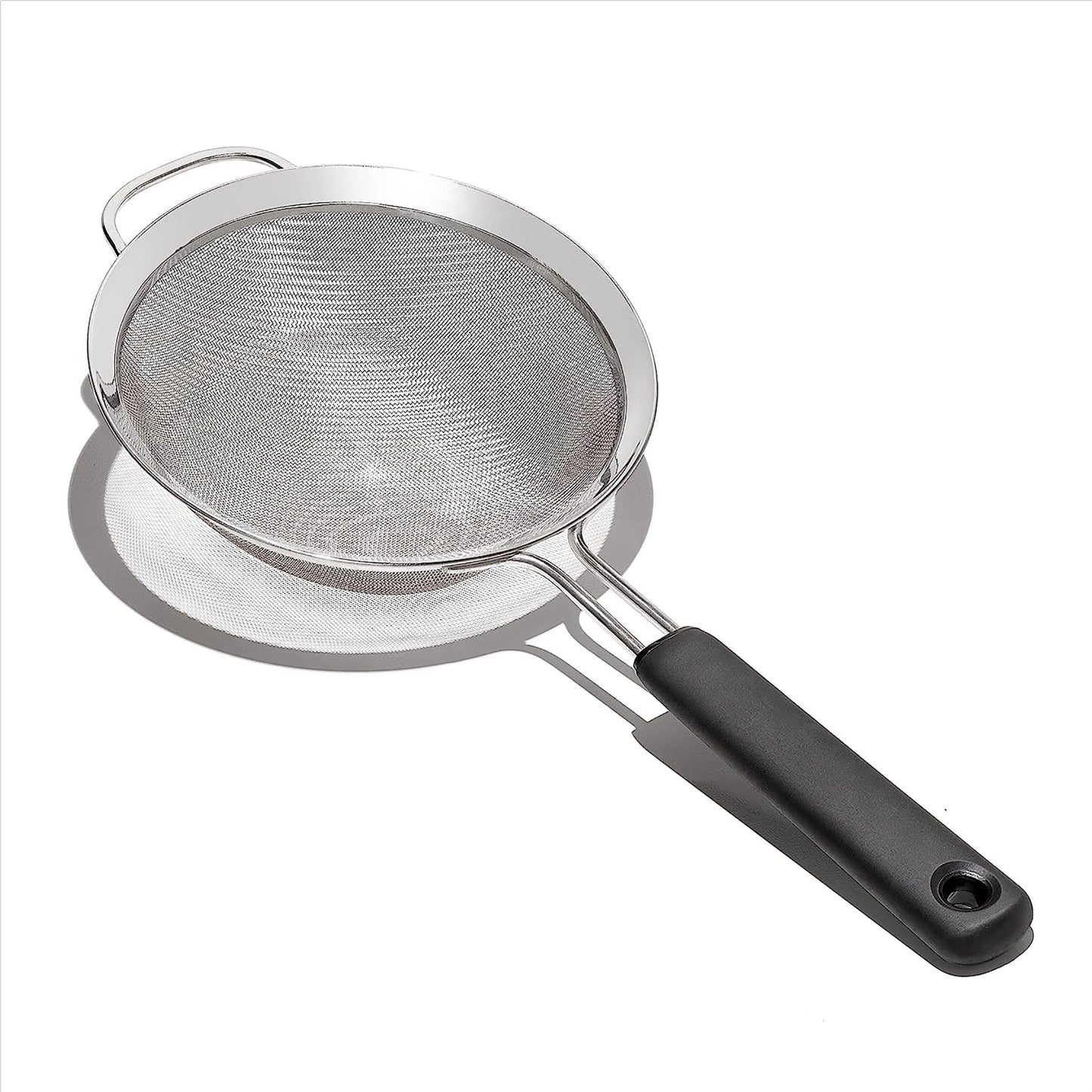 Sturdy Stainless Steel Mesh Strainer with Non Slip Handle - 6 Inch