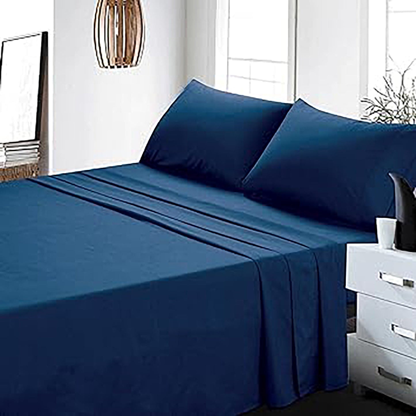 2000TC Ultra-Soft Luxury Deep Pocket Bedding Sheet Set - Navy