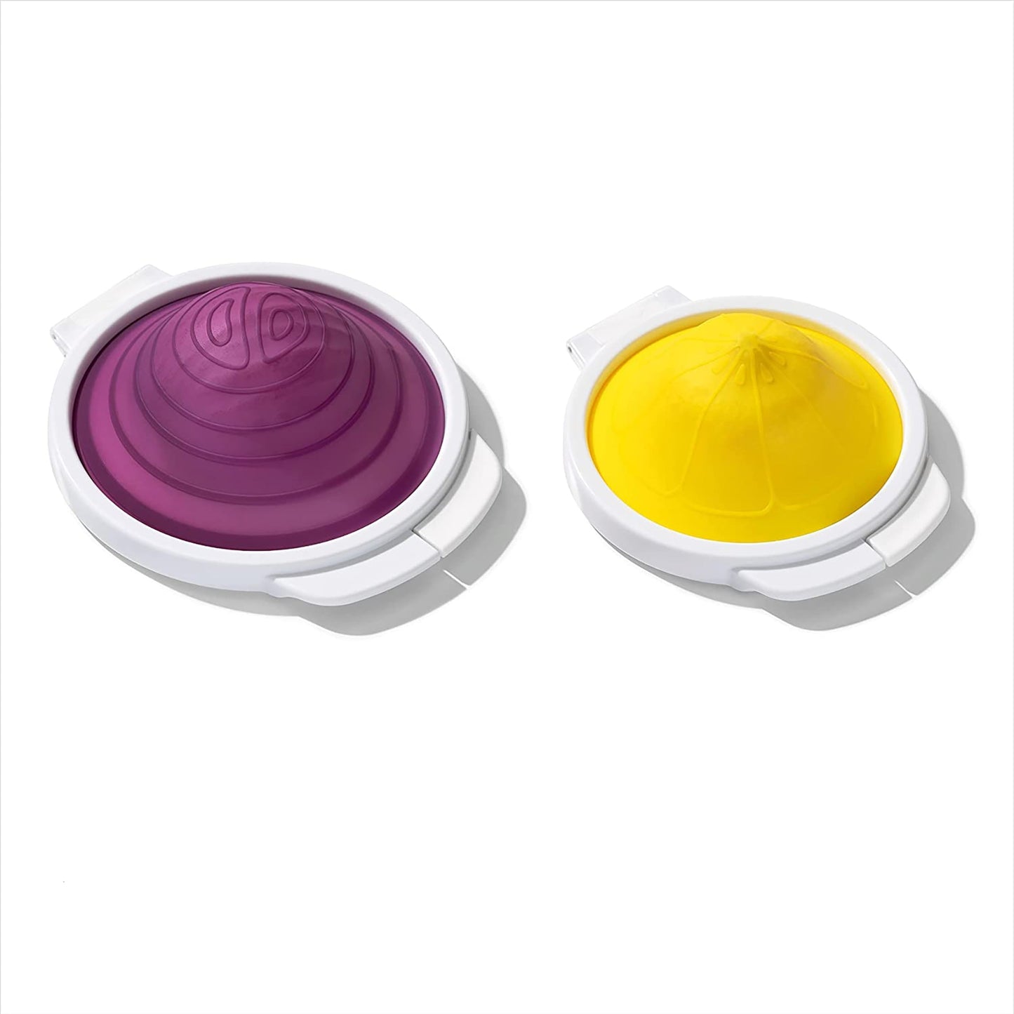 Cut and Keep Reusable Silicone Produce Saver Set Onion and Lemon - Purple and Yellow